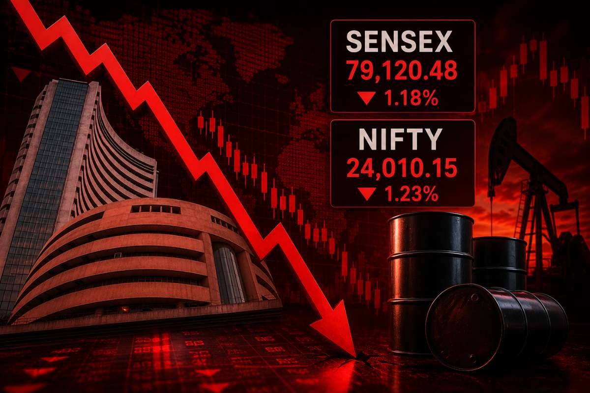 Sensex and Nifty Fall Over 1% Amid Global Market Sell-Off and Oil Surge